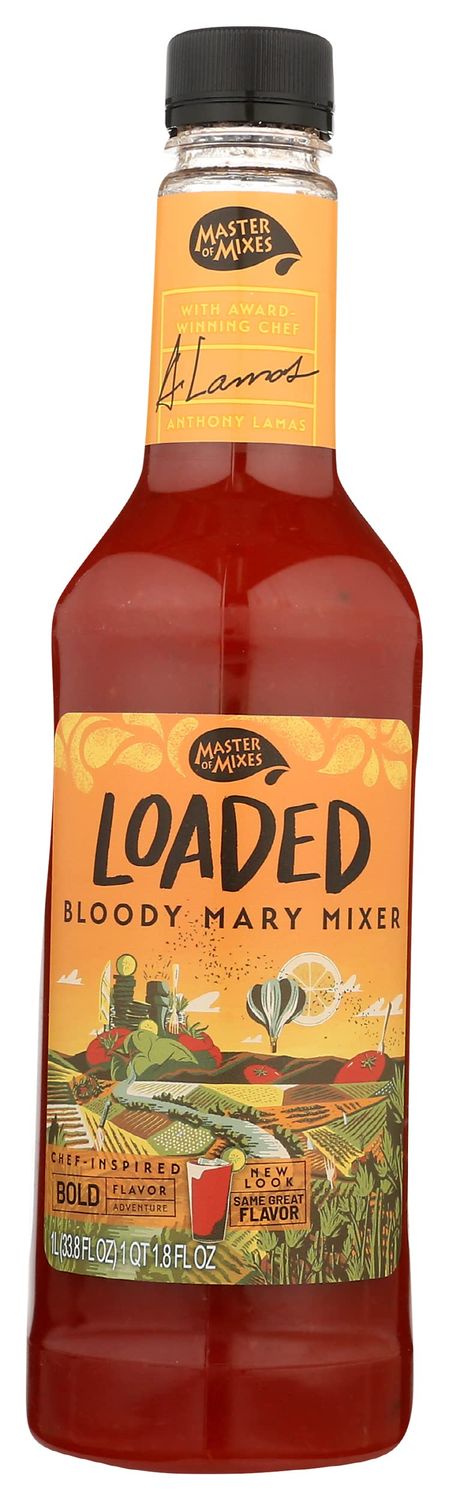 Master Of Mixes Loaded Bloody Mary Mix, Alcohol Free, 33.8 Ounces (Pack Of 6)