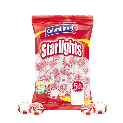 Colombina Starlight Mints, Individually Wrapped Refreshing Mints, Ideal Peppermint Candies for Sharing, Candy Dishes and Holidays (5 Lbs)