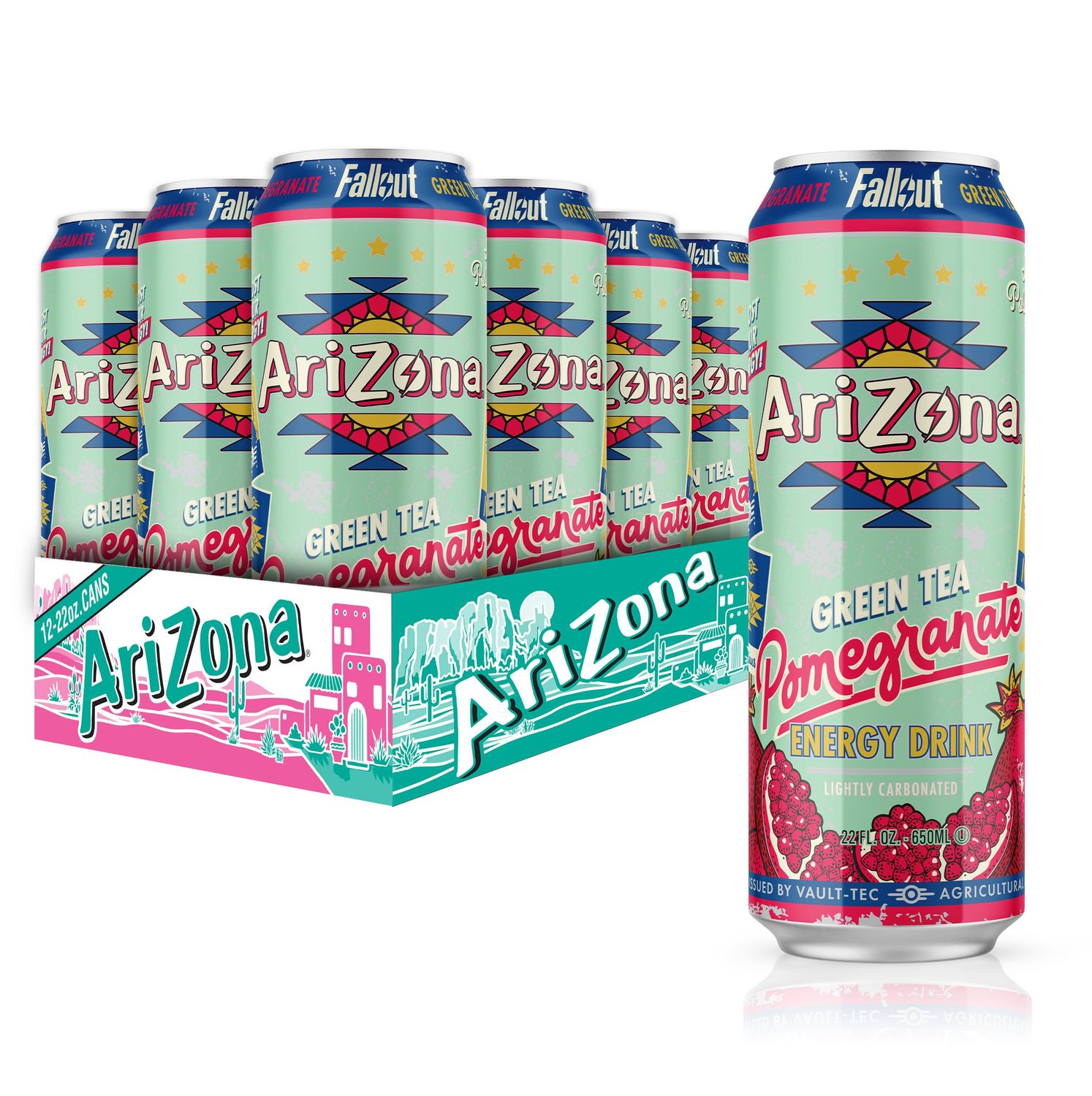 AriZona x Fallout Pomegranate Green Tea - 234mg Natural Caffeine per Can