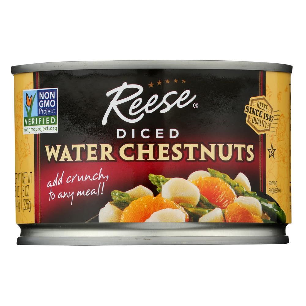 Reese's Water Chestnuts Diced 8 OZ (Pack of 3)