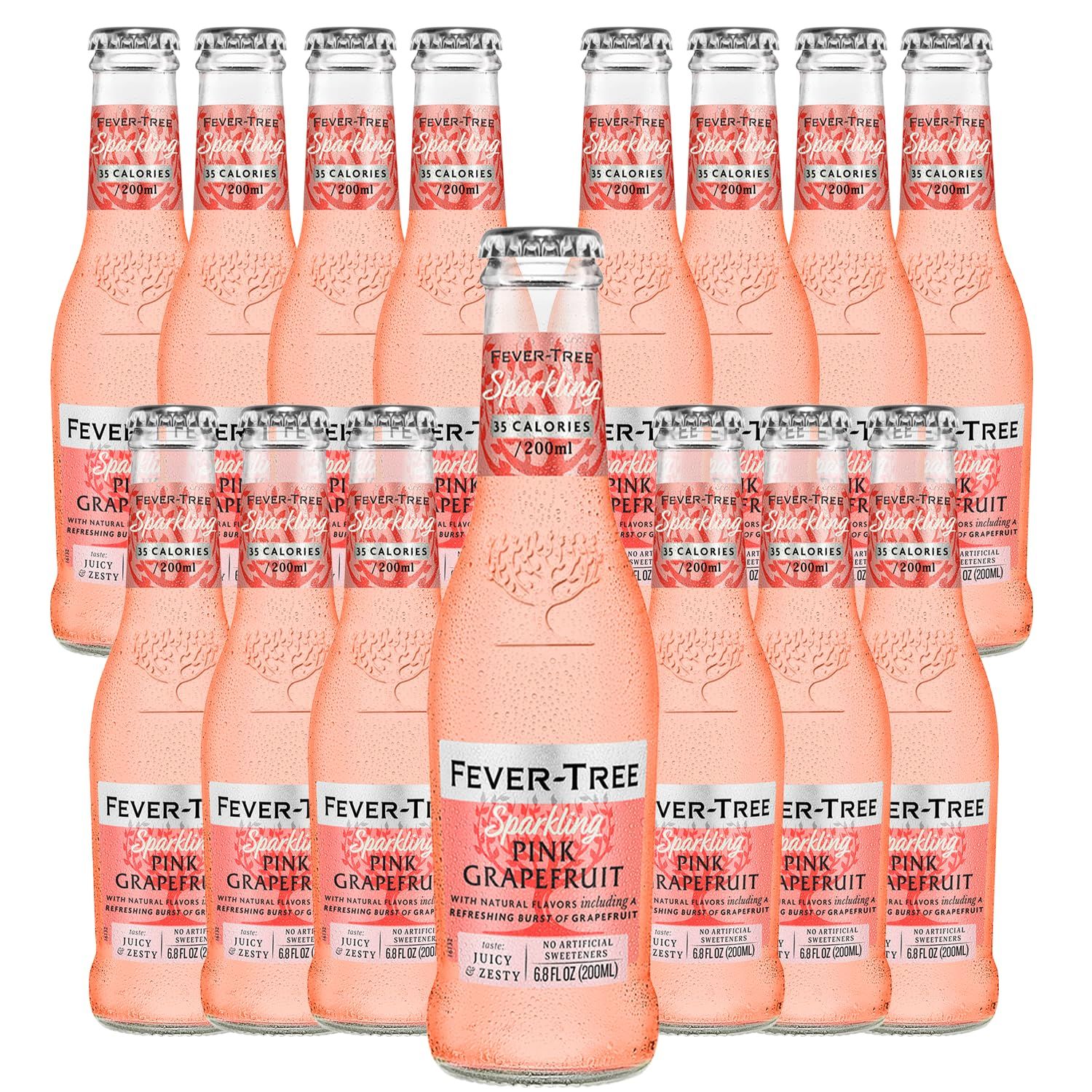 Fever Tree Sparkling Pink Grapefruit Soda - Premium Quality Mixer and Soda - Refreshing Beverage for Cocktails &amp; Mocktails 200ml Bottle