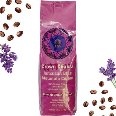Jamaican Blue Mountain Coffee Beans - Arabica Whole Bean Coffee Medium Roast with Smooth, Creamy &amp; Floral Notes - Crown Chakra Organic Coffee for Espresso, Pour Over, &amp; French Press - KureTea, 12 oz