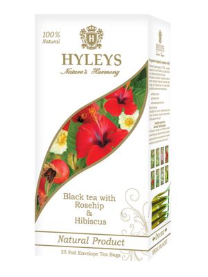 Hyleys Black Tea with Rosehip and Hibiscus - 25 Tea Bags (Comfort)