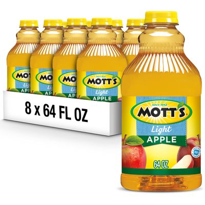 Mott&#39;s Apple Light Juice Drink, 64 Fl Oz Bottle (Pack Of 8), 42% Fruit Juice With 50% Fewer Calories Than 100% Apple Juice, Excellent Source Of Vitamin C