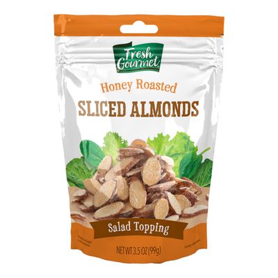 Fresh Gourmet Sliced Almonds, Honey Roasted Sliced Almonds, 3.5 oz