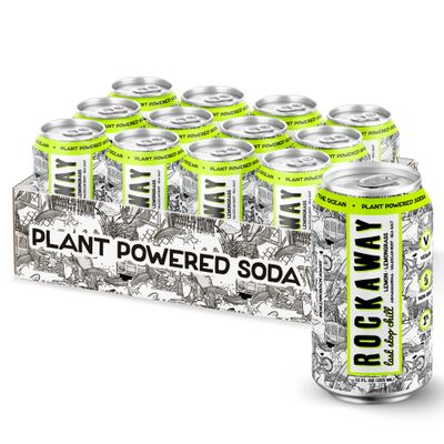 ROCKAWAY Soda Lemon-Lemongrass - Low Calorie Sparkling Beverage - Real Fruit Juice, All Natural, Gluten Free, Vegan, GMO Free - 12oz (12 Pack)