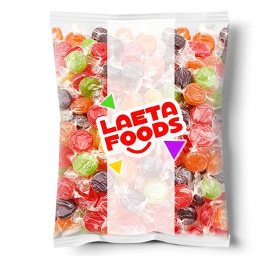 Assorted Fruit Discs Hard Candy (1 Pound Bag - Approx. 70 Count)