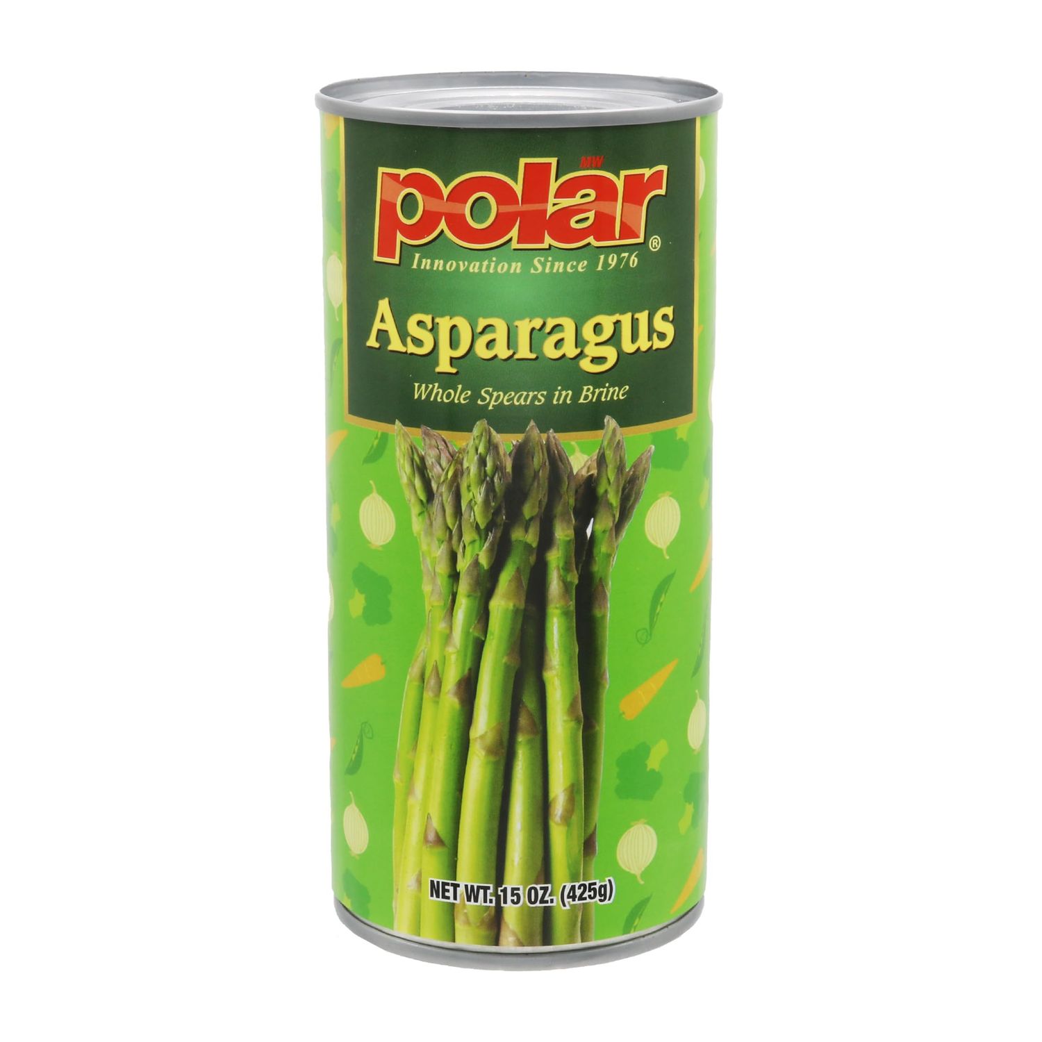 MW Polar Green Asparagus Whole Spears in Brine, Ready to Eat, 15 oz Can (Pack of 12)