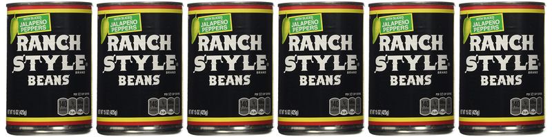 Ranch Style Beans, Sliced Jalapeno Peppers, 15oz Can (Pack of 6)