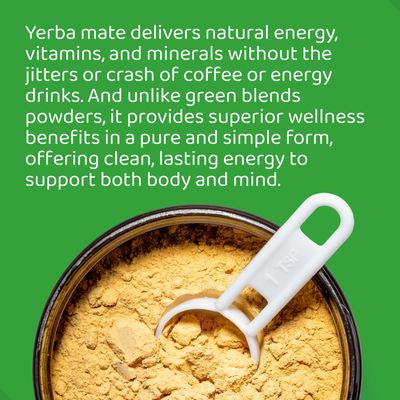 Yerba Mate Instant Tea Drink Mix - 100% Pure & Natural Raw Extract | Unflavored, Not Roasted, No Additives | Boost Energy, Focus, Immunity & Cardio Health