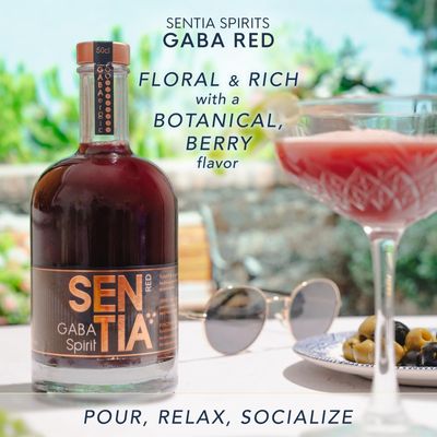 Sentia Gaba Red Botanical Non Alcoholic Spirits Vegan Gluten Free and GM Free Zero Proof Alcohol Alternative 169 fl oz 500ml Perfect for Mocktails