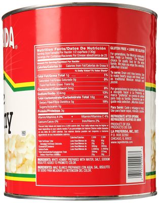 LA PREFERIDA BEAN HOMINY 108OZ
