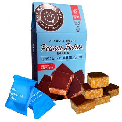 Peanut Butter Bites Topped with Chocolate Coating - Gluten Free - Vegan Friendly - 100 Calorie Snack - 8 Individually Wrapped Pieces - Non Dairy Kosher Pareve - For Snackers Only