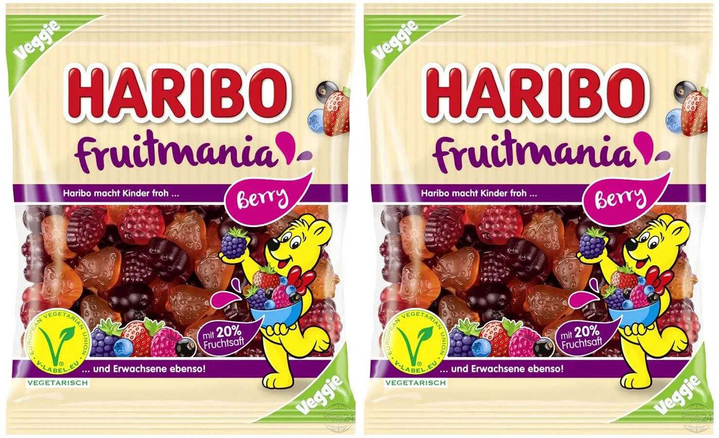 Haribo Fruitmania Berry Vegan Gummy Candy 2-Pack (2 x 160g)