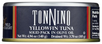 Tonnino Yellowfin Tuna in Olive Oil, Wild Caught, Non-GMO, Canned, 4.94 Oz (Olive Oil, 1)