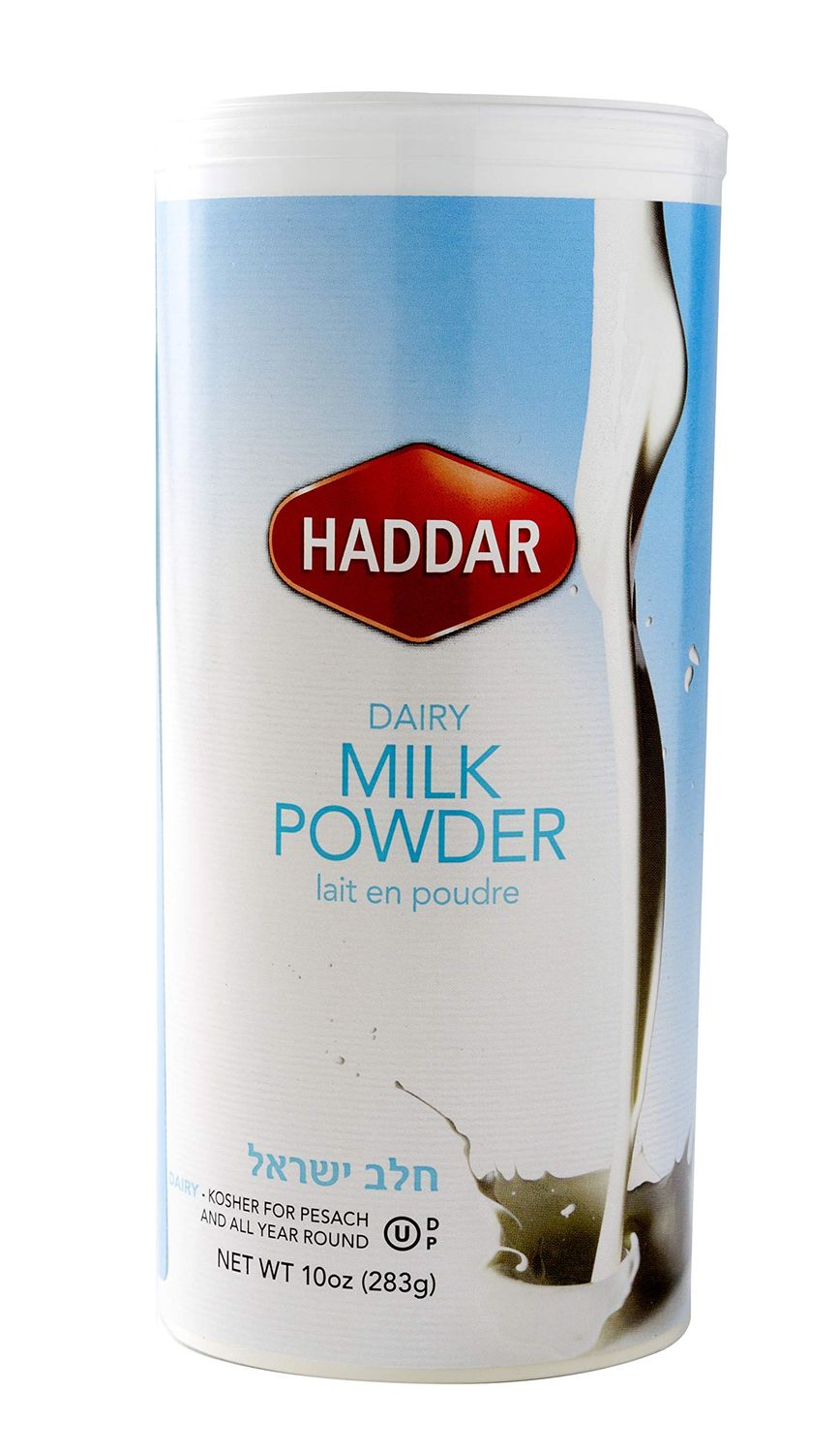 Haddar Kosher Dairy Milk Powder, 10oz Resealable Canister, Non-Fat Dry Milk Powder, Cholov Yisroel