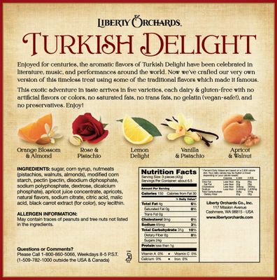 Liberty Orchards, Turkish Delight - Premium Chewy Gourmet Vegan Candy 10 Oz.