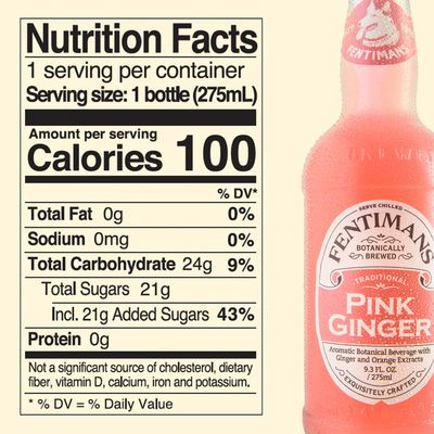 Fentimans Sparkling Pink Ginger Drink - Ginger Beer Non Alcoholic, Ginger Ale, Natural Craft Soda, Mixer, No Artificial Sweeteners or Preservatives, Botanically Brewed - 9.3 Fl Oz (Pack of 4)