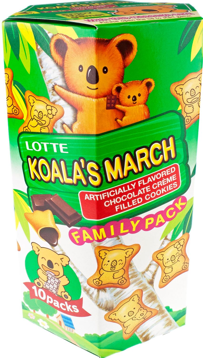 Lotte Koala&#39;s March Cookie with Chocolate Cream Family Size, 6.89 oz