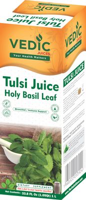 Vedic Juices Tulsi Juice 1 L - Natural Juice for Daily Use - 33.8 Floz