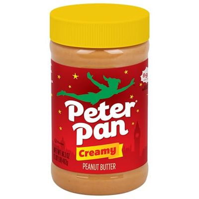 Peter Pan Creamy Peanut Butter, Made with Roasted Peanuts, Great for Peanut Butter and Jelly Sandwiches and Peanut Butter Snacks, Gluten Free Peanut Butter, 16.3 OZ Jar (Pack of 12)
