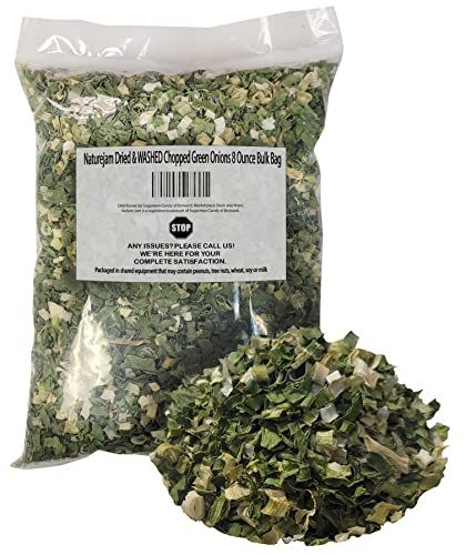 Naturejam Dried &amp; WASHED Chopped Green Onions 8 Ounce Bulk Bag-Just 1 Ingredient, 100% Dehdrated Scallions
