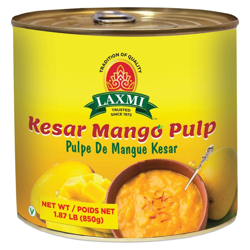 Laxmi All-Natural Kesar Canned Mango Pulp - 850gm