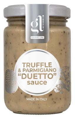 Truffle &amp; Parmigiano Duetto Cream Sauce, Tartufi Pasta Sauce, Condiment, 130 gr (4.6 oz), DOP Parmigiano Reggiano, Product of Italy, GL Truffle