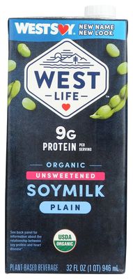 Westsoy Organic Unsweetened Soymilk Original -- 32 fl oz - 2 pc