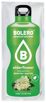 BOLERO - Elderflower Flavored, Sugar Free and Low Calorie Powdered Drink Mix, Makes 1/2 Gallon for Strong Flavor or 1 Gallon for Mild Flavor, 12 Large Sachets - Europe&#39;s Favorite Drink Mix