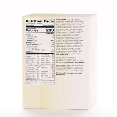 AdvoCare Meal Replacement Shake - Convenient, Delicious Shake Mix with Vitamins, Fiber & Protein - Contains Whey Protein, Oat Fiber, Biotin & More - Vanilla, 14 Pouches
