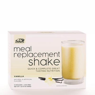 AdvoCare Meal Replacement Shake - Convenient, Delicious Shake Mix with Vitamins, Fiber &amp; Protein - Contains Whey Protein, Oat Fiber, Biotin &amp; More - Vanilla, 14 Pouches