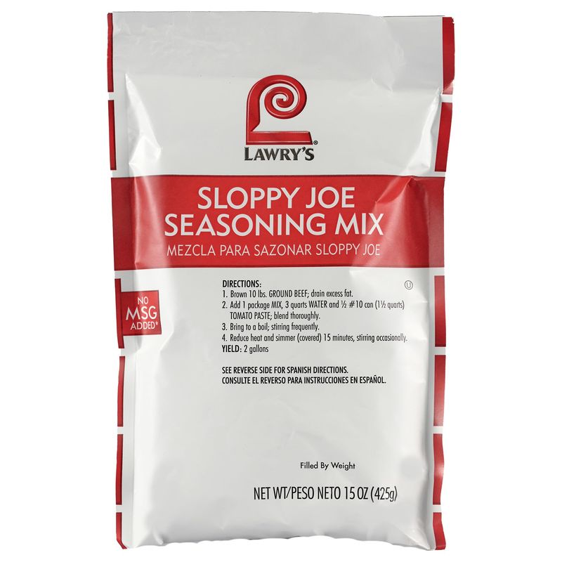 Lawry&#39;s Sloppy Joe Seasoning Mix, 15 oz - One 15 Ounce Package of Sloppy Joes Mix, Made with Premium Blend of Spices, Perfect in Sloppy Joes or to Flavor Stuffed Peppers and More