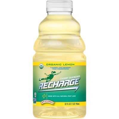 R.W. Knudsen Recharge Organic Lemon Flavored Juice Sports Beverage with Electrolytes, 32 Ounces