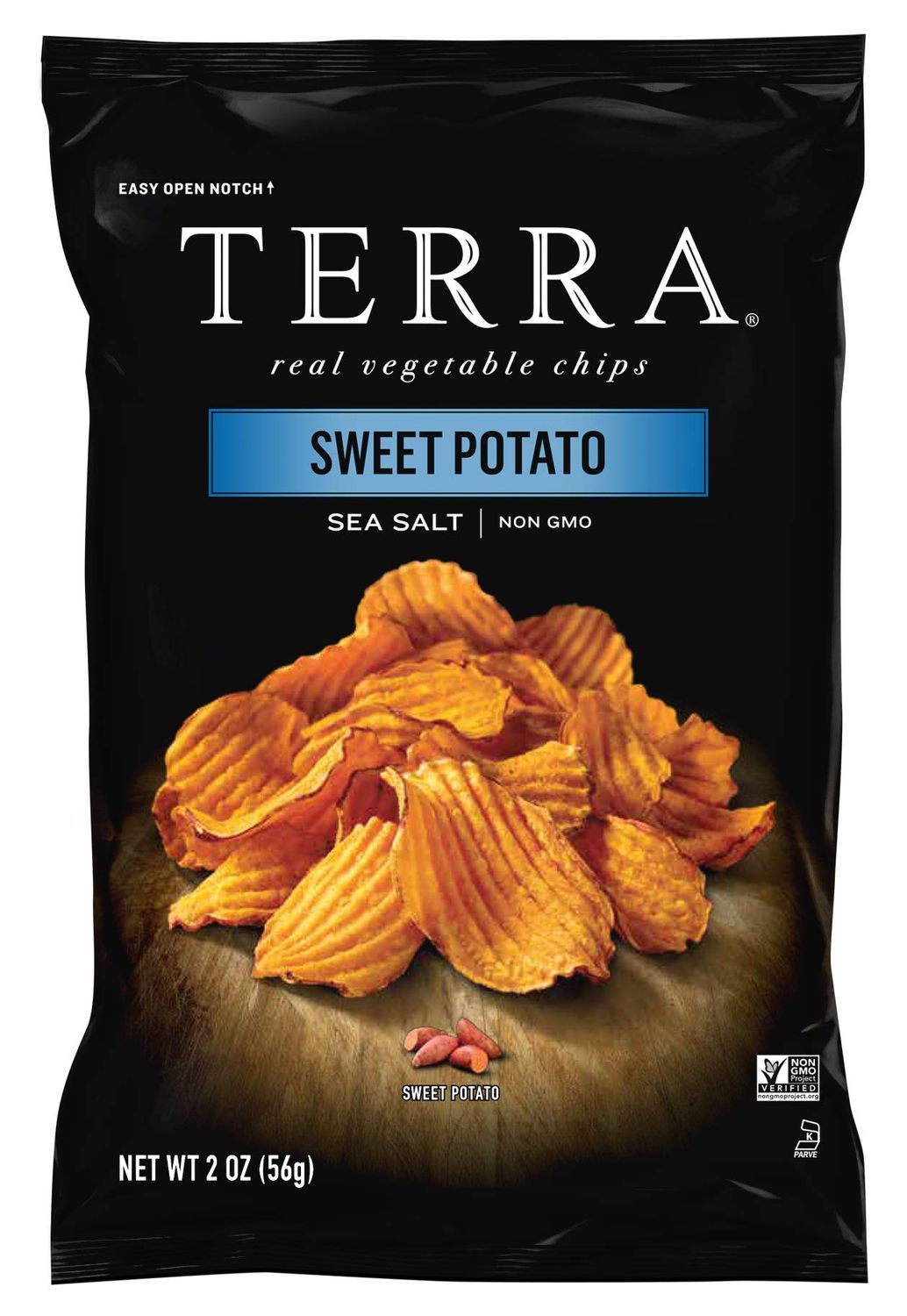 Terra Vegetable Chips, Sweet Potato with Sea Salt Vegetable Chips, 2 Oz (Pack of 8)