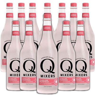 Q Mixers Sparkling Grapefruit, Premium Cocktail Mixer Made with Real Ingredients 750ml Bottles | 12 PACK