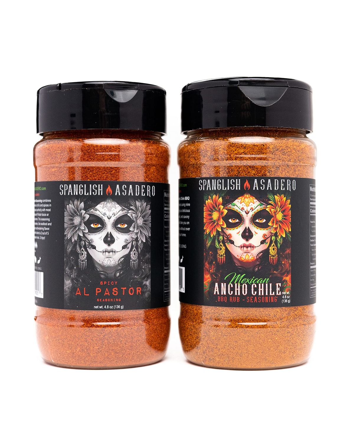Spanglish Asadero 4.8oz 2-Pack Mexican Ancho Chile + Al Pastor Spices | Mexican Seasoning for Steak, Chicken, Pork, Lamb, and Elote | Low Sodium BBQ Rub and Marinade for Smoking or Grilling Meat