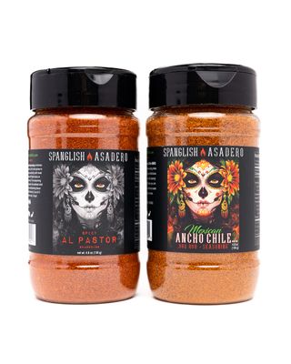 Spanglish Asadero 4.8oz 2-Pack Mexican Ancho Chile + Al Pastor Spices | Mexican Seasoning for Steak, Chicken, Pork, Lamb, and Elote | Low Sodium BBQ Rub and Marinade for Smoking or Grilling Meat