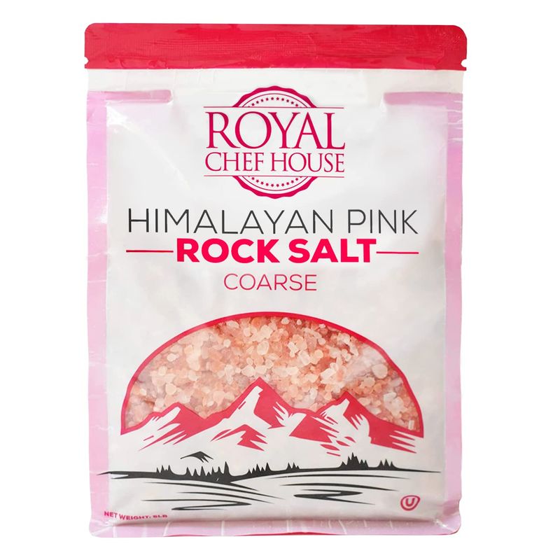 Himalayan Pink Salt 5 lbs Coarse Grain Bulk Bag - Hymalain Pure Gourmet Crystals - Himilian 100% Natural - Contains 84 Minerals -Suitable for Body Bath Scrubs Table Salt Grinder &amp; Salt Mills - Kosher