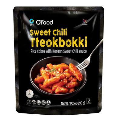 C O&#39;Food Sweet Chili Tteokbokki, Gluten-Free Korean Rice Cakes, Authentic Spicy Korean Street Food Snack, Perfect with Cheese and Ramen Noodles, Ready to Eat, No MSG, No Corn Syrup, Pack of 1