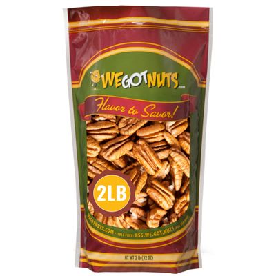 Two Pounds Of Pecans Raw, Whole, Shelled, Raw, Natural, No Preservatives Added, Non-GMO, NO PPO, 100% Natural We Got Nuts