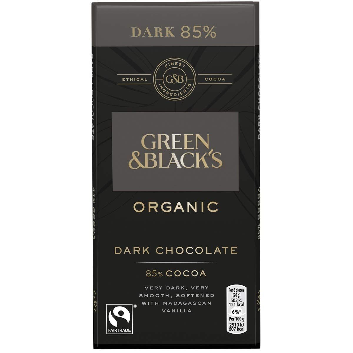 Green &amp; Black&#39;s Organic 85% Dark Chocolate Candy Bars, 3.52 Ounce (Pack of 6)