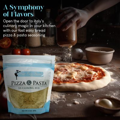 Fast Easy Bread Authentic Italian Pizza & Pasta Seasoning Blend | Elevate Your Recipes with the Perfect Mix of Herbs and Spices for Sauces & More | 100% Vegetarian | Seasoning Mix Less in Calories