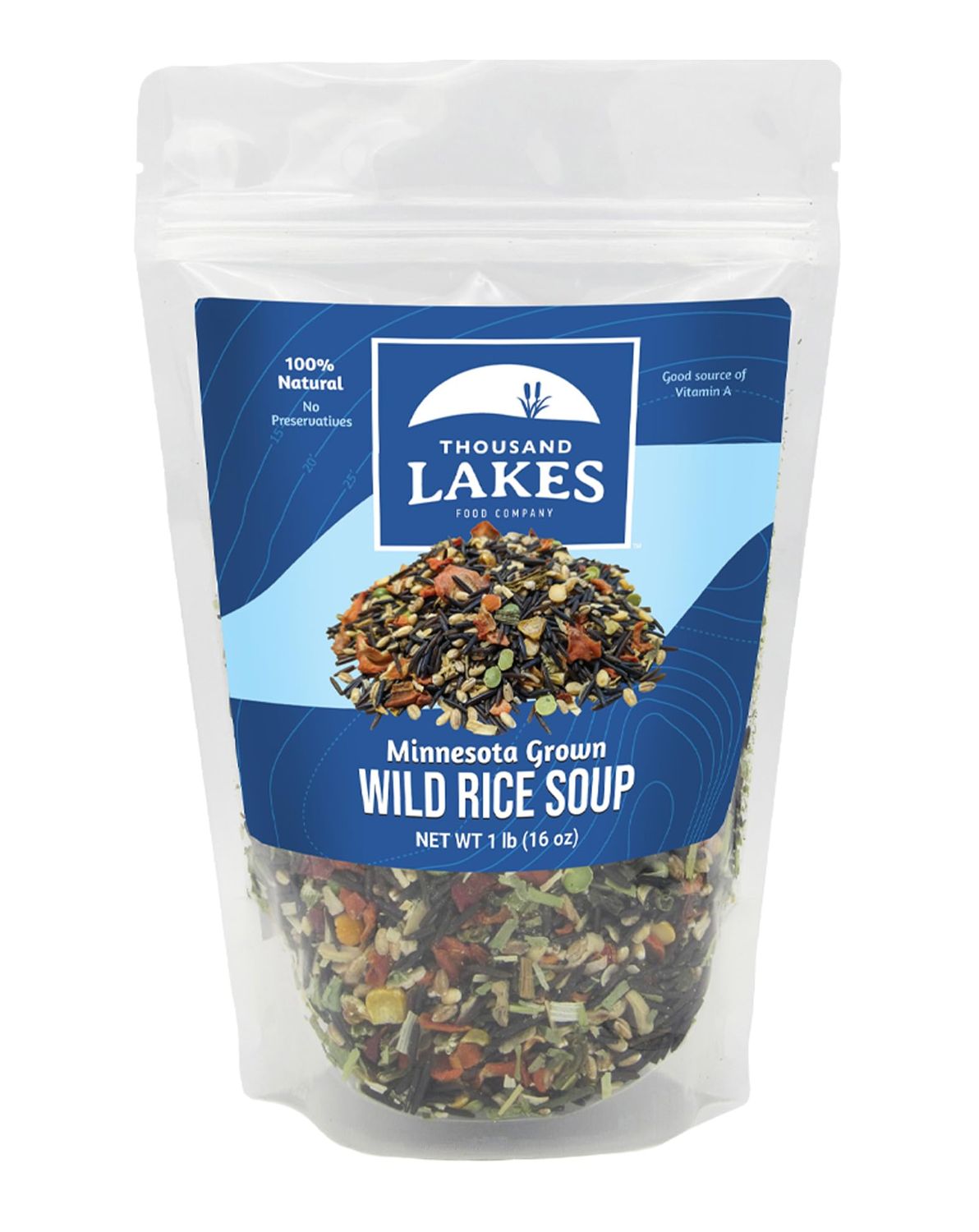 Thousand Lakes Minnesota Wild Rice Soup Mix with Vegetables - 1 pound | Fat Free | 20+ Servings | 100% Natural | Vegetarian