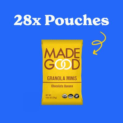 MadeGood Chocolate Banana Granola Minis, 28 Count, Organic and Delicious Snacks
