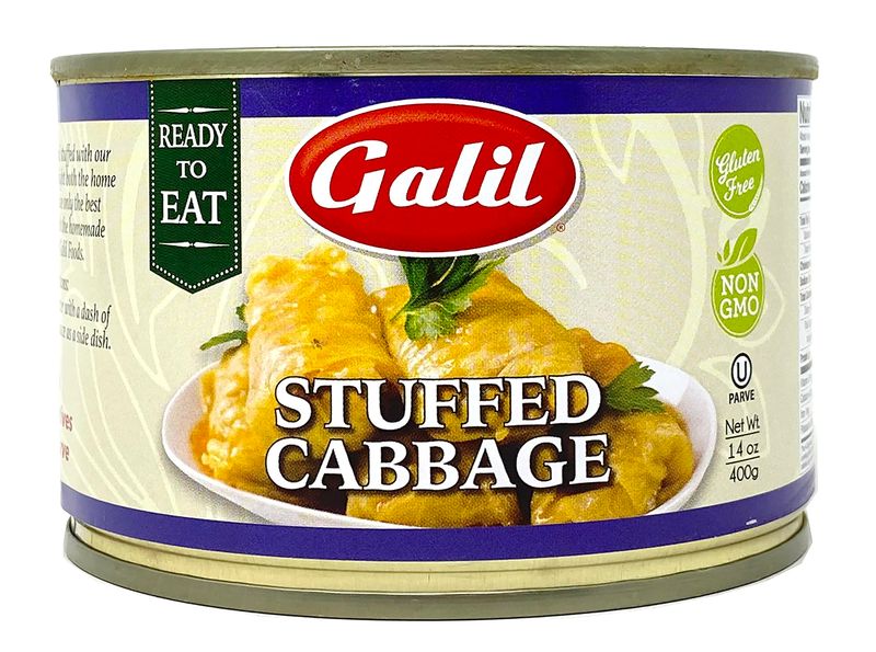 Galil Stuffed Cabbage - 14 Ounce - Ready to Eat Stuffed Cabbage, Non-GMO, Gluten-Free, Vegan, Kosher Parve - Stuffed Cabbage with Rice