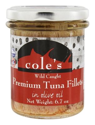 Cole&#39;s Tuna in Olive Oil, 5.3-Ounce Glass Jar