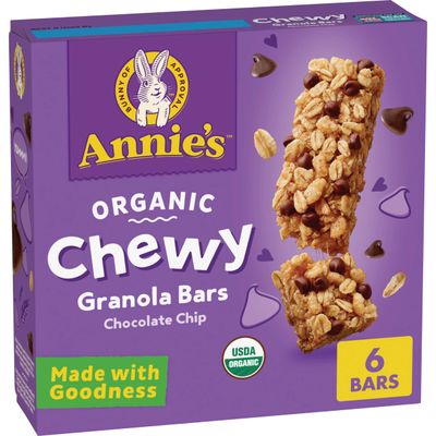 Annie&#39;s Organic Chewy Granola Bars, Chocolate Chip, 6 Bars, 5.34 oz (Pack of 12)