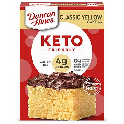 Duncan Hines Keto Friendly Classic Yellow Cake Mix, Gluten Free, Zero Sugar Added, 10.6 oz