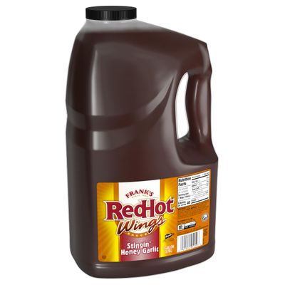 Frank&#39;s RedHot Stingin&#39; Honey Garlic Sauce, 1 gal - One Gallon Bulk Container of Stingin&#39; Honey Garlic Sauce for Entrees, Sides, Veggies, Wings, Bar Bites, and Dipping Sauces